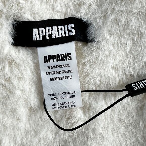 NWT Apparis Bambi Faux Fur Pull-through Scarf Stole Wrap Cream Ivory One Size - Picture 10 of 11